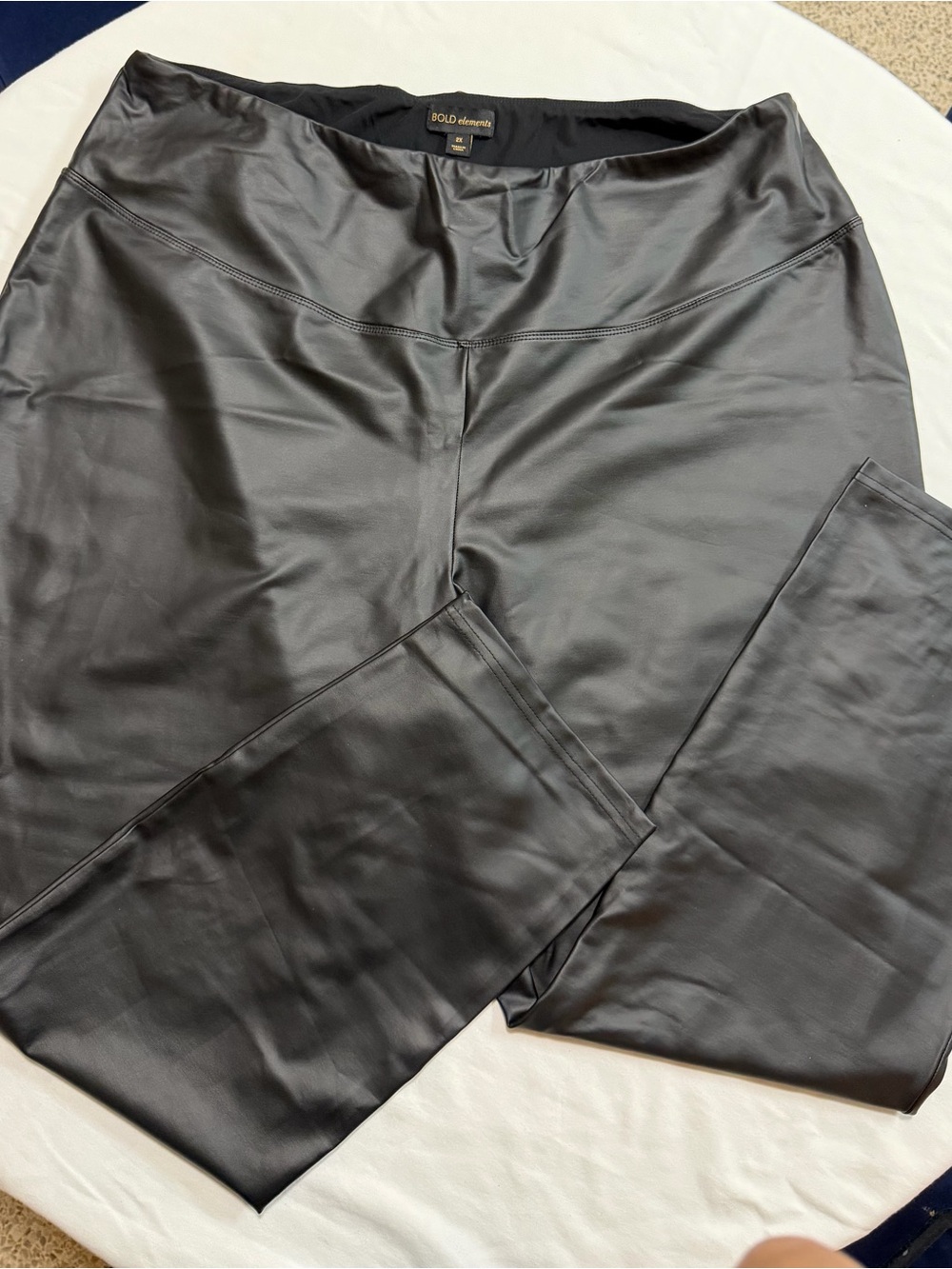 BOLD elements Men's Faux Leather Pants - Black size 2X new